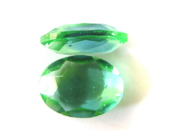 ★ファンシーストーン オーバル　穴なし　25ｘ18mm (ミントカプリブルーバースト）